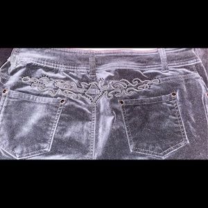 Size 12 black velvet Reba jeans.